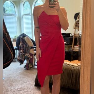 Lulus Elegant Red Strapless Dress